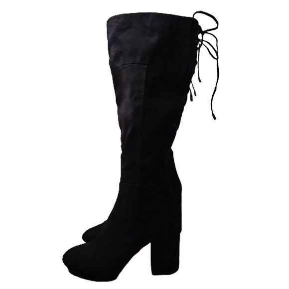 Kenneth Cole Reaction Corie Lace Boots – Women’s 8.5, Black Tall Zip - Picture 1 of 12